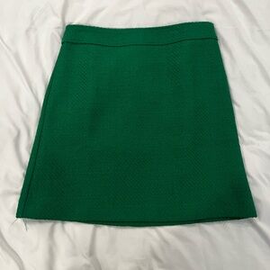 J. Crew Green Mini A-line Skirt for Work